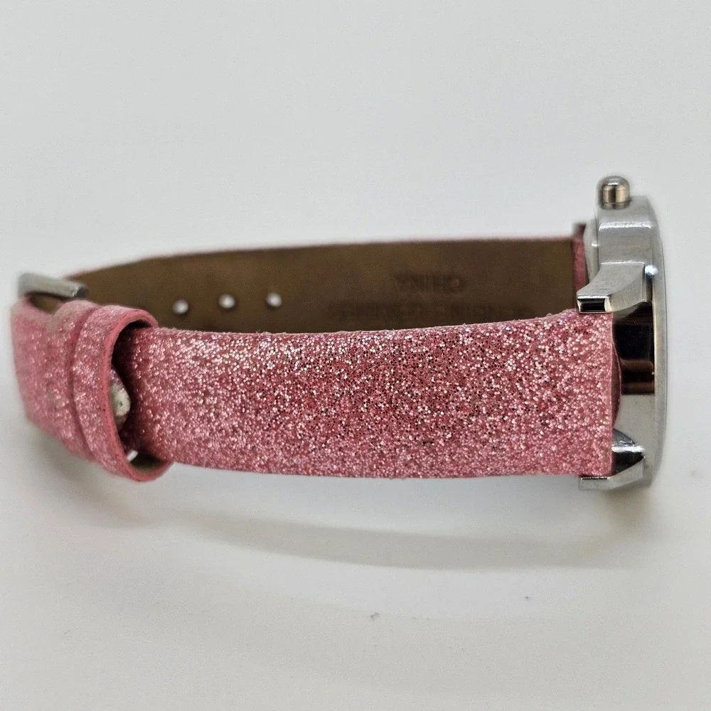 Red Balloon Watch Women 31MM White Dial Pink Leather Bands Up to 6.5